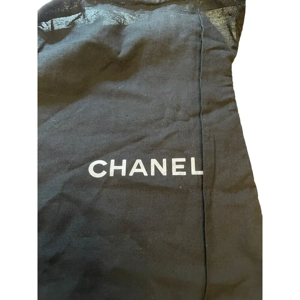 Chanel Small Black‎ Dust Bag Cotton Drawstring Storage Travel Packable Organize